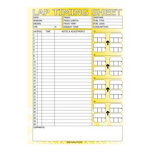 LAP TIMING SHEETS (PAD OF 50)